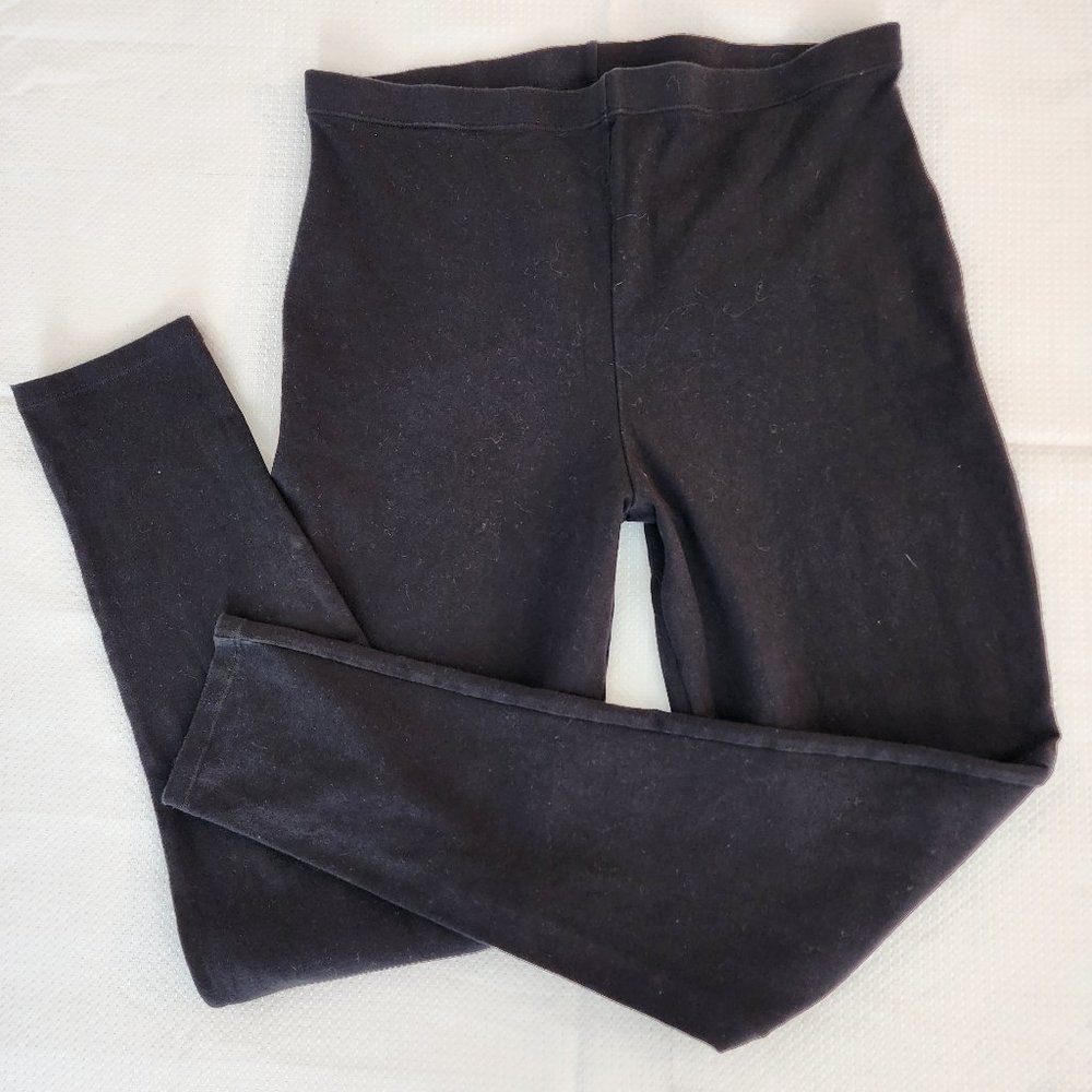 L Yummie Black* Leggings with mesh Tummy Control Panel* High Rise